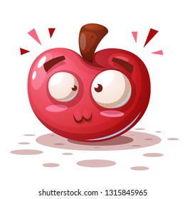 Cute, funny - cartoon apple characters. Vector eps 10