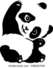 Cute Funny Cartoon Baby Panda Bear Stock Vector Royalty Free