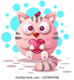 Cute, funny - cartoon cat characters. Vector eps 10