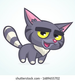 Cute and funny cartoon cat. Vector illustration