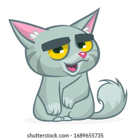Cute und lustige Cartoon Katze. Vektorillustration