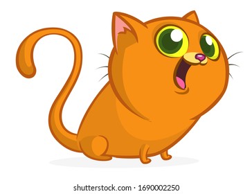 Un gato de caricatura amable y divertido. Ilustración del vector
