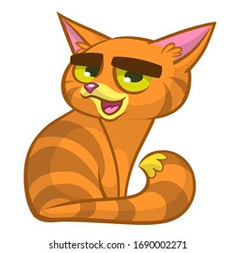 Un gato de caricatura amable y divertido. Ilustración del vector