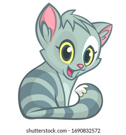 Un gato de caricatura amable y divertido. Ilustración del vector