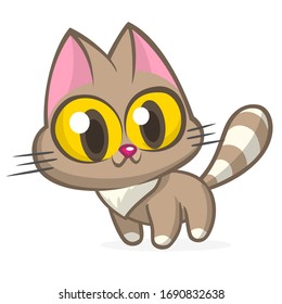 Un gato de caricatura amable y divertido. Ilustración del vector