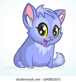 Cute and funny cartoon cat. Vector illustration
