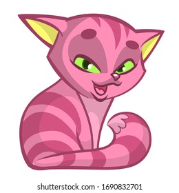 Cute and funny cartoon cat. Vector illustration
