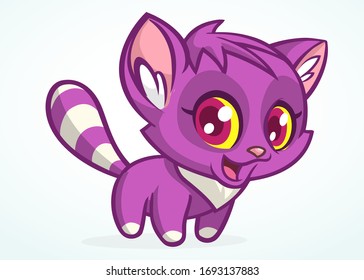 Cute and funny cartoon cat. Vector illustration