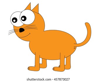 Cute funny cartoon cat - vector
