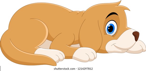 Cute funny cartoon dog