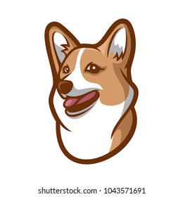 Cute lustige Cartoon Hund Vektorillustration Welpen Haustier. Furry menschlichen Freund Heimtier. Cute Corgi Hund Cartoon Stil