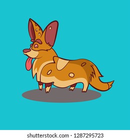 Cute funny cartoon dog vector puppy pet character illustration. Funny human friend - Vector
