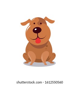 Cute funny cartoon dog vector puppy pet character. Furry human friend home animal