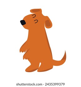 Cute funny cartoon dog vector puppy pet character. Vector illustration. 