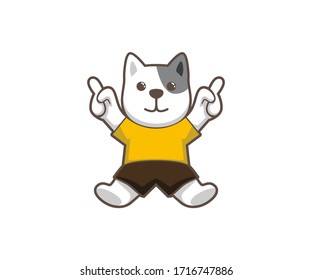 Cute funny cartoon dogs vector puppy pet characters different doggy illustration. Furry human friends home animals. Pet shop logo. cute dog mascot character 