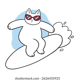 Cute and funny cartoon doodle cat lines.
