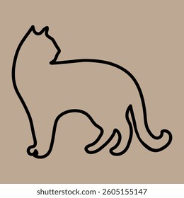 A cute and funny cartoon illustration of various animals including a cat, dog, lion, and kangaroo, in silhouette form, with black outlines, showcasing different mammals and pets in a playful nature-in