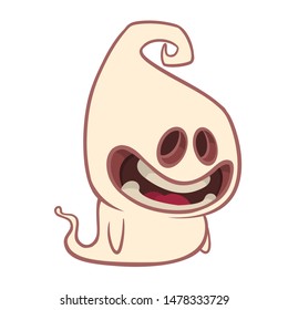 Cute and funny cartoon little ghost . Halloween illustration