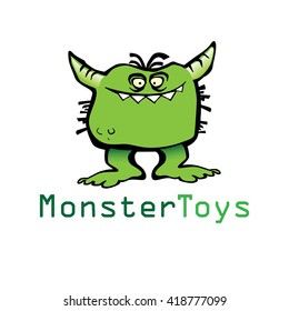 Cute and funny cartoon monster icon in vector format over white isolated background