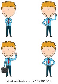 Cute and funny cartoon office managers