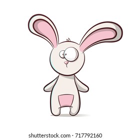 Cute, funny cartoon rabbit Vector eps 10