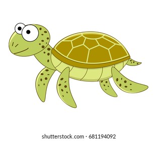 Turtle Cartoon Vector Illustration Tortoise Mascot Stock Vector ...