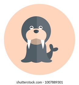 cute and funny cartoon seals vector, isolated on a beige background
