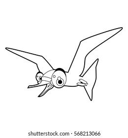 Cute funny cartoon style coloring bird illustration. Tern