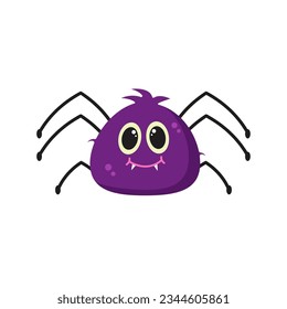 Cute and funny cartoon style spider for halloween.Vector illustration.