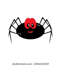 Cute and funny cartoon style spider for halloween.Vector illustration.