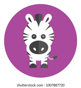 cute and funny cartoon zebra vector, isolated on a purple background
