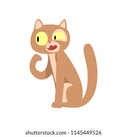 Cute funny cat cartoon character vector Illustration on a white background