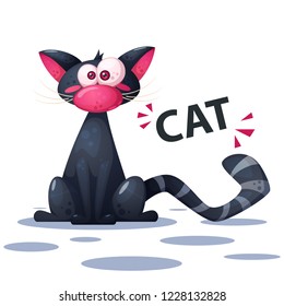 Cute, funny cat cartoon characters. Vector eps 10