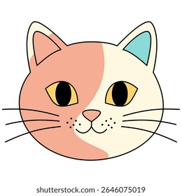 cute funny cat characters faces, animals emtion, cat face. vector cartoon cat faces for design.