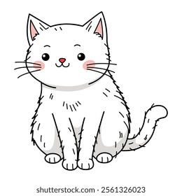 Cute funny cat kawaii illustration