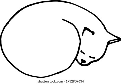 Cute Funny Cat Monochrome Vector Illustration Stock Vector (Royalty ...