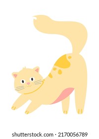 Cute Funny Cat. Pet Animal. Vector illustration