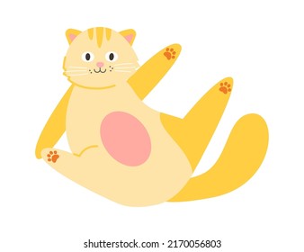 Cute Funny Cat. Pet Animal. Vector illustration
