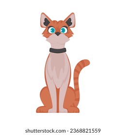 A cute and funny cat with red fur is taking a rest. Vector Illustration.