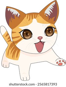 Cute Funny Cat Vector Design