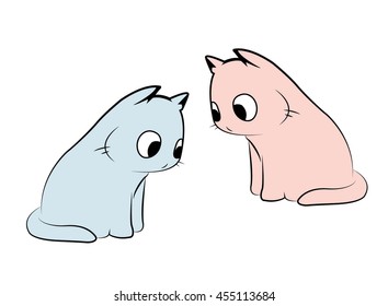 Cute funny cat , vector illustration