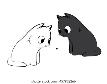 Cute funny cat , vector illustration