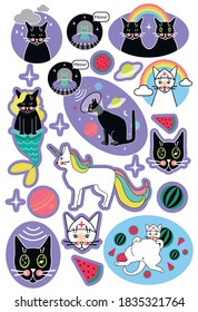 pegatinas de gatos lindos y divertidos