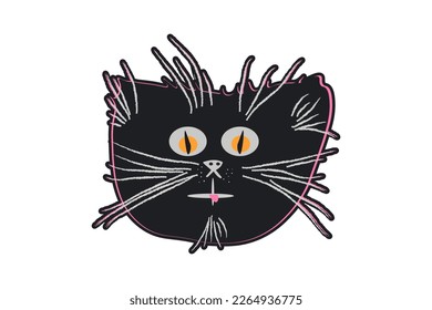 cute, funny, funny cat.vector illustration isolated on a white background