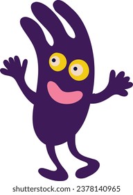 Cute funny character baby monster with funny smile face. Illustration in a modern childish hand-drawn style