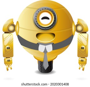 cute funny character robot with single  eye