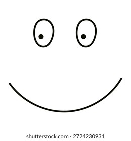 Cara alegre divertida linda aislada sobre fondo transparente. Ilustración vectorial dibujada a mano. Dibujo de líneas. Caricatura. Moda infantil, impresión textil, elemento de diseño, arte de Clip