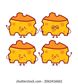 Cute funny cheese currency character. Vector hand drawn cartoon mascot character illustration icon. Isolated on white background. fast food character concept