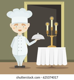 Cute funny chef cook in the cap