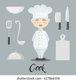 Cute funny chef cook in the cap